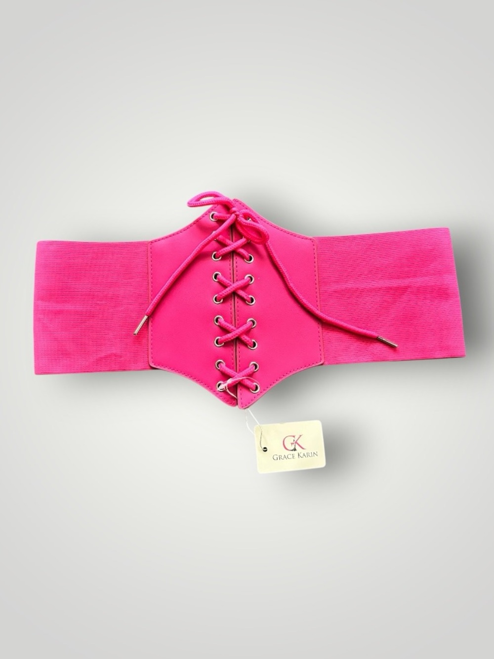 Corset Waist Belt Hot Pink Lace Up – Grace Karin – Coquette / Y2K – Size L NWT